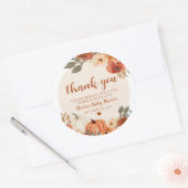 Herfst een beetje pompoen herfst bloemig Baby show Ronde Sticker (Envelop)