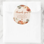 Herfst een beetje pompoen herfst bloemig Baby show Ronde Sticker (Tas)