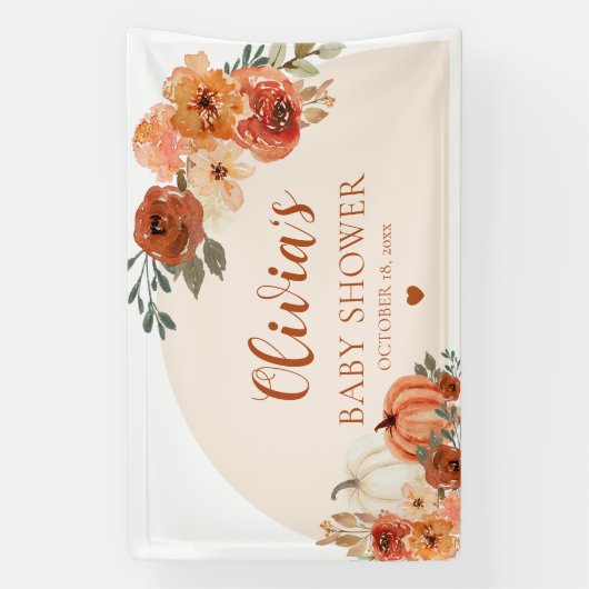 Herfst een beetje pompoen herfst bloemig Baby show Spandoek (Verticaal)