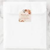 Herfst een beetje pompoen herfst bloemig Baby show Vierkante Sticker (Tas)