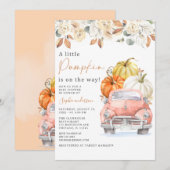 Herfst een beetje pompoen truck Herfst Baby shower Kaart (Voorkant / Achterkant)
