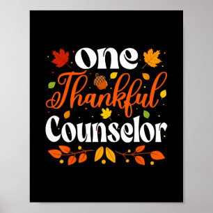 Herfst Eén Dankbare Counselor Thanksgiving Counsel Poster