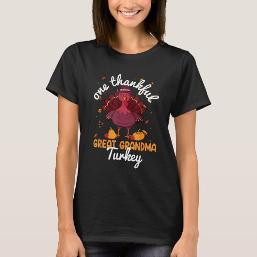 Herfst een dankbare overgrootmoeder Turkije famili T-shirt (Voorkant)