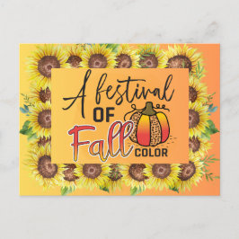 Herfst een feest van kleur herfst Thanksgiving Briefkaart