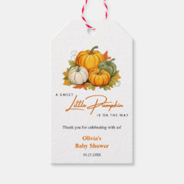 Herfst een klein pompoentje baby shower cadeaulabel