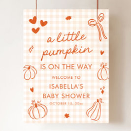 Herfst Een klein pompoenvlees Baby shower Welkomst Poster