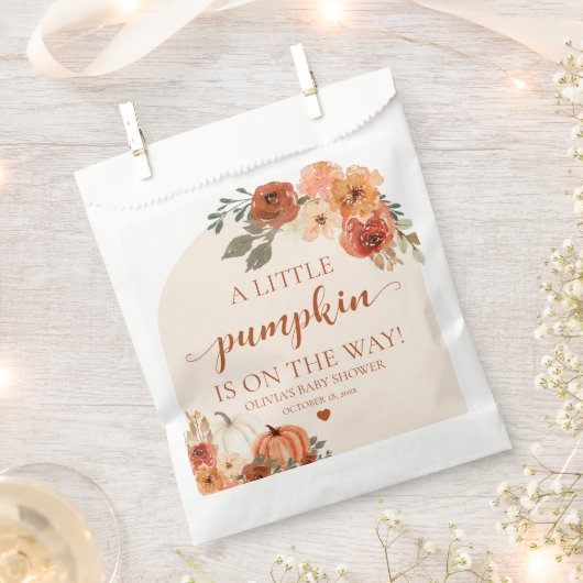 Herfst Een kleine pompoen is op weg Baby shower Bedankzakje (Geknipt)