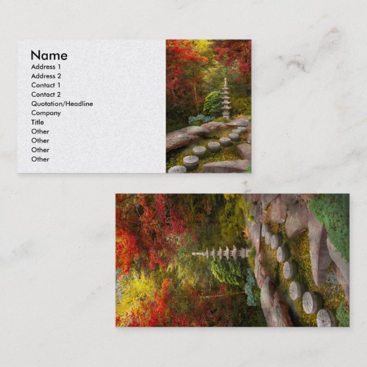 Herfst - een reis begint één stap per keer visitekaartje (Voorkant / Achterkant)