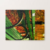 Herfst, een zitplaats in Central Park. Legpuzzel (Horizontaal)