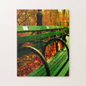Herfst, een zitplaats in Central Park. Legpuzzel (Verticaal)
