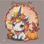 Herfst Eenhoorn Sticker (Voorkant)