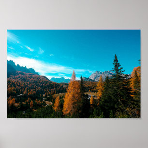 Herfst Eenvoudig landschap Foto's Mountain 4.000 Poster