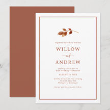 Herfst Eenvoudige Trouw Uitnodiging