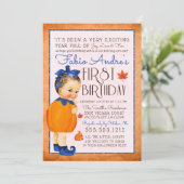  Herfst Eerste Pompoen Verjaardagsjongen Kaart (Staand voorkant)