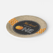 Herfst eerste verjaardag Bord papier van pompoenen (Gekanteld)