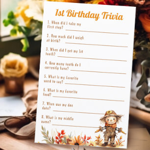 Herfst eerste verjaardag trivia spel