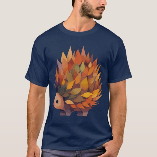 Herfst egel gemaakt van bladeren grappig t-shirt (Voorkant)
