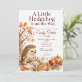 Herfst Egeltje Baby Shower Kaart (Staand voorkant)