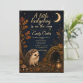 Herfst Egeltje Baby Shower Kaart (Staand voorkant)