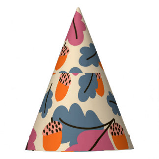 Herfst eik: bladeren en eikels patroon feesthoedjes