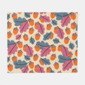 Herfst eik: bladeren en eikels patroon fleece deken (Voorkant (Horizontaal))