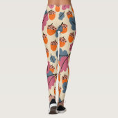 Herfst eik: bladeren en eikels patroon leggings (Achterkant)