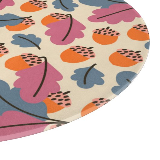 Herfst eik: bladeren en eikels patroon snijplank (Hoek)