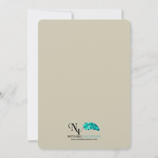 Herfst eik boom bruiloft uitnodiging (Achterkant)