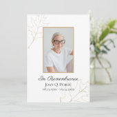 Herfst eik verlaat begrafenisdienst programmakaart (Staand voorkant)