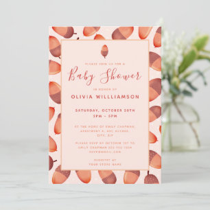 Herfst Eikel Baby Shower Kaart