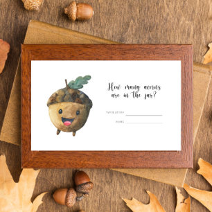 Herfst eikel baby shower - raad hoeveel eikels informatiekaartje