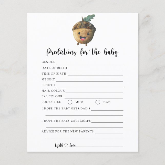 Herfst eikel - baby voorspellingen en advies (Voorkant)