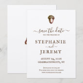 Herfst Eikel Bewaar de Datum Uitnodiging (Voorkant / Achterkant)