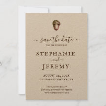 Herfst Eikel Bewaar de Datum Uitnodiging