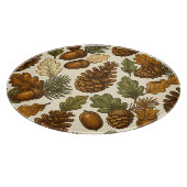 Herfst Eikel Denneappel Eikenblad Patroon Snijplank (Hoek)