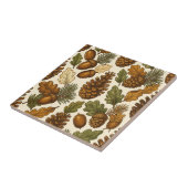 Herfst Eikel Denneappel Eikenblad Patroon Tegeltje (Zijkant)