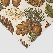 Herfst Eikel Denneappel Eikenblad Patroon Tissuepapier (Detail)