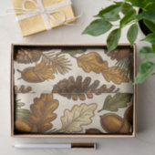 Herfst Eikel Denneappel Eikenblad Patroon Tissuepapier (Geschenk)