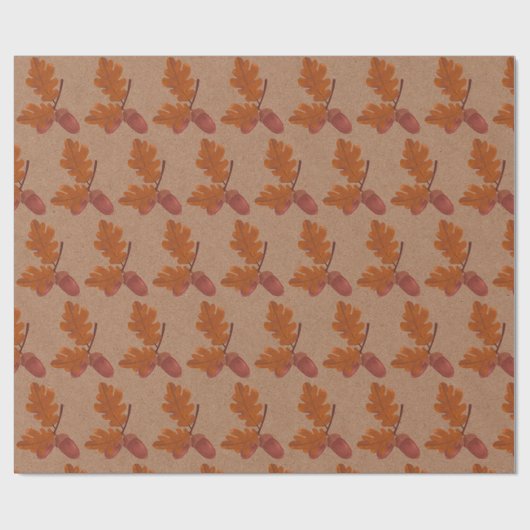 Herfst eikel patroon cadeaupapier (Vlak)