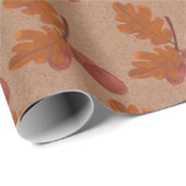 Herfst eikel patroon cadeaupapier (Rol Hoek)