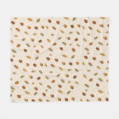 Herfst Eikel Patroon Worpdeken Fleece Deken (Voorkant (Horizontaal))