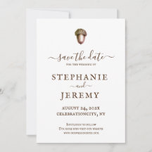 Herfst Eikel Save the Date Uitnodiging