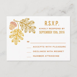 Herfst Eikels en Eikenbladeren Trouw RSVP Kaartje