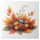 Herfst eikels tegeltje (Voorkant)
