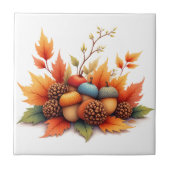 Herfst eikels tegeltje (Voorkant)