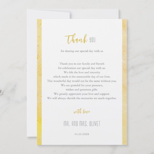 Herfst eiken bladeren bruiloft dank u kaart (Achterkant)