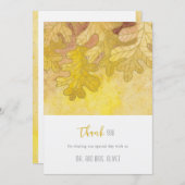 Herfst eiken bladeren bruiloft dank u kaart (Voorkant / Achterkant)