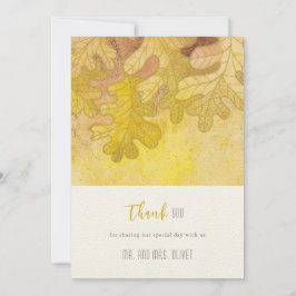 Herfst eiken bladeren bruiloft dank u kaart