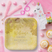 Herfst eiken bladeren bruiloft welkom papieren bordje (Feest)