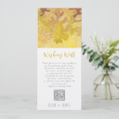 Herfst eiken bladeren bruiloft wens goed QR code Kaart (Staand voorkant)